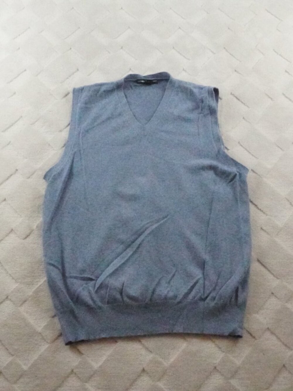Autumn Cashmere Sweater Vest Mens Large V-Neck Pull Over 100% Cashmere Preppy